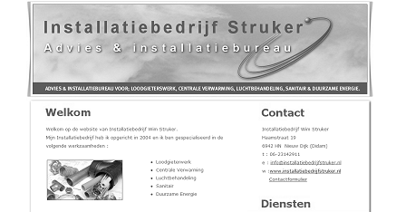 webdesign Installatiebedrijf Struker